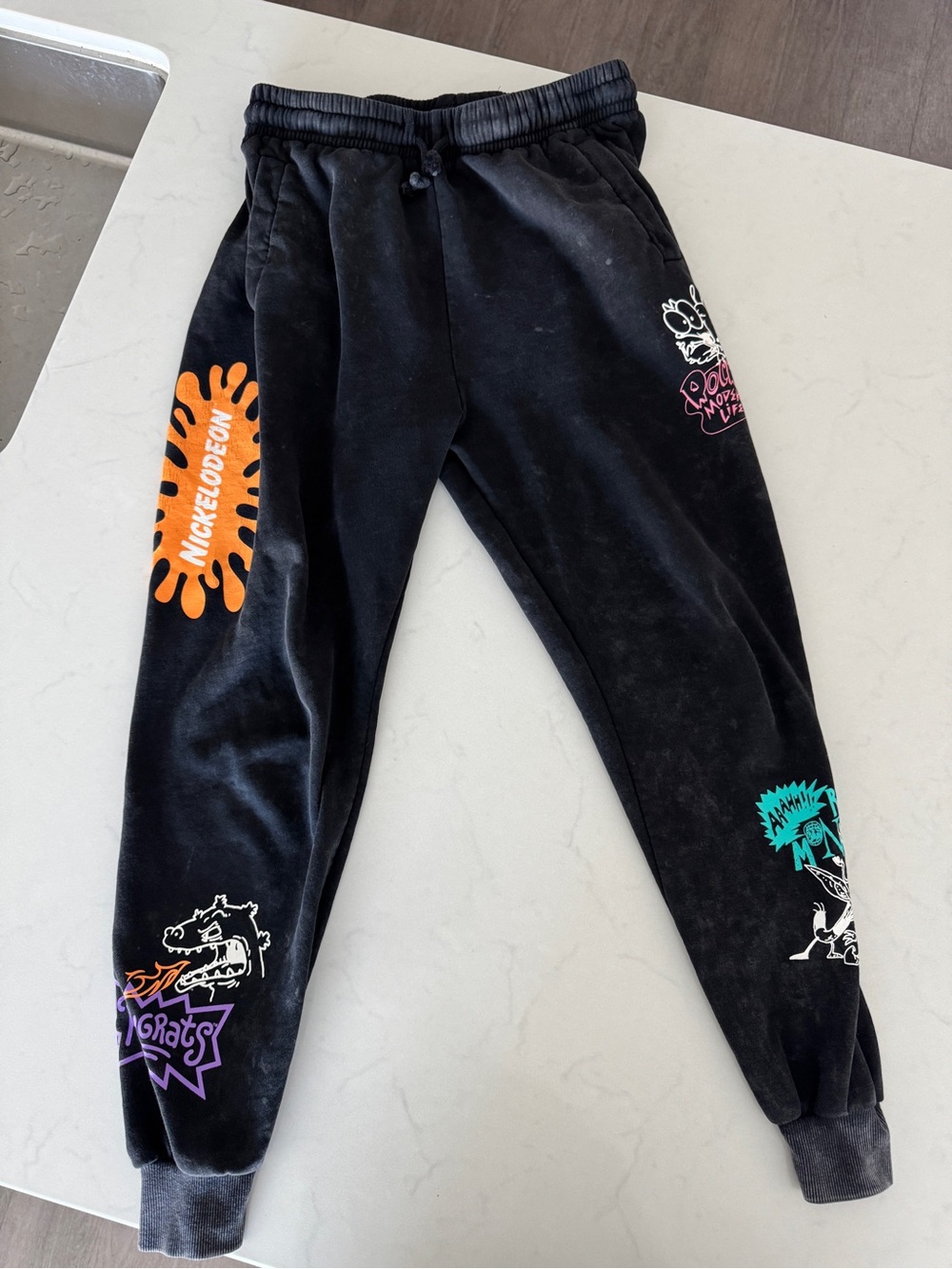 Nickelodeon Unisex Black Graphic Jogger Pants